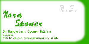 nora sponer business card